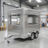 Promotion : Remorque de vente alimentaire carrée homologuée CE, chariot mobile pour jus frais, citronnade et smoothies, idéal pour événements extérieurs