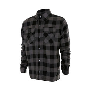 Mens <b>Womens</b> Armored Motorcycle <b>Flannel</b> Grey Black Aramid Reinforced Biker <b>Shirt</b> Soft Cotton Plaid Riding <b>Shirt</b> Protective Gear - Product Image 4