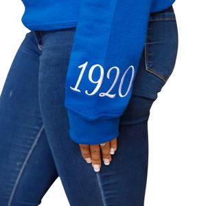 HBCU Zeta felpa in ciniglia educata Royal Blue & White ricamo personalizzato cotone misto greco sorellanza Divine nove abbigliamento - Product Image 5