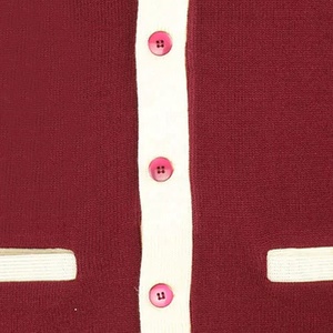 Women's Greek Letters Maroon V-Neck Knitted <b>Cardigan</b> <b>With</b> Letter K Logo White Trim <b>Pockets</b> And Buttons Preppy Style Full Sleeve - Product Image 5