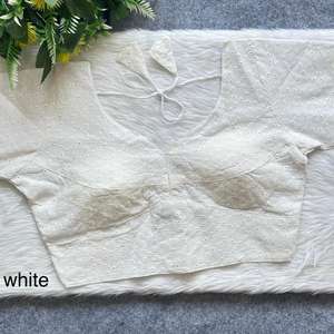 Blousewala Hakoba Blusas de media manga de algodón de verano Estilo cuadrado para mujeres de talla grande Suministradas EN LA India - Product Image 3