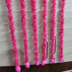 粉红玫瑰GANPATI附带的人造粉红茉莉花挂件/节日挂件/家居挂件