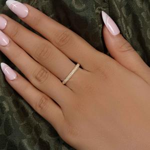 Estilo de lujo IGI Certified VVS Lab Grown Diamond 14K Oro sólido Micro Pave Anillo DE BODA apilable Joyería de lujo de gama alta - Product Image 5