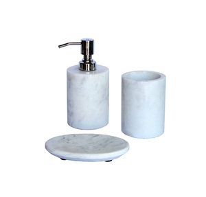 Ensemble de 7 salles de bain en marbre élégant, avec support de luxe, distributeur de savon, boîte à savon, ensemble de salle de bain personnalisé, prix bas - Product Image 3