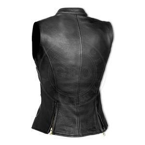 Gilets en cuir de moto OEM personnalisés pour femmes - Product Image 4