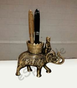 Porte-stylo en laiton en forme d'éléphant pour bureau et bureau à domicile organisateur de bureau support de stylo - Product Image 4