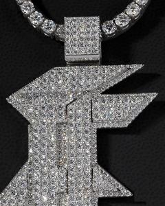 Colgante de Plata de Ley 925 Unisex de Lujo con Moissanita en Oro Rosa, Joyería Hip Hop Completamente Engastada, Diseño Personalizable, Rodio - Product Image 3