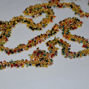 Chaîne de chapelet de perles Hydro de quartz multiples enveloppées de fil plaqué or de qualité supérieure, chaîne de perles de chapelet épais pour la recherche de bijoux - Product Image 4