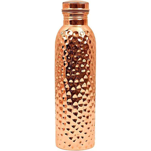 Mini Bouteille en Cuivre Faite à la Main, Design Logo Personnalisé, Excellente pour la Gym, Boisson Directe, Style Indien, Motif Feuille Imprimé, Meilleure Bouteille Fantaisie - Product Image 6