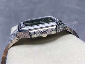 Montre mécanique de luxe en cristal, haute qualité, diamants de laboratoire en forme de T, acier inoxydable, analogique, tourbillon de 5 mm, édition limitée - Product Image 2