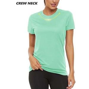 Nouveau T-shirt d'été élégant et écologique pour femme, respirant et à séchage rapide, avec logo personnalisé, service OEM disponible en gros - Product Image 3