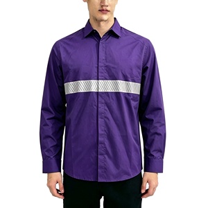 Chemise de sécurité réfléchissante pour hommes, haute visibilité, vêtements de travail, construction, industrie, travailleurs routiers, polyester respirant, extérieur - Product Image 1