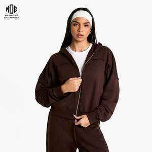 Nouveau haute qualité femmes goutte épaule 100% coton français éponge sweats à capuche Logo personnalisé couture conception en détresse culture sweats à capuche décontracté - Product Image 1