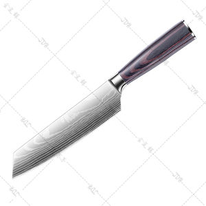 Cuchillo Kiritsuke de 7.5 Pulgadas, Cuchillo de Cocina de Acero Inoxidable 4Cr13 con Patrón Láser y Mango de Madera, Venta al Por Mayor de Fábrica - Product Image 2