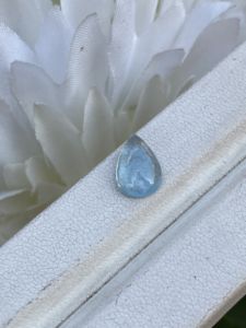 Piedra de cabujón con forma de pera Aguamarina de Color superior Natural con buen brillo, piedras preciosas sueltas para hacer joyas de 1,87 quilates - Product Image 3