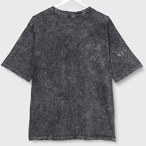 Haute qualité coton personnalisé lavé à l'acide T-Shirt français éponge col rond surdimensionné hommes imprimer col rond hommes T-Shirts - Product Image 2