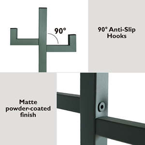 Le support en acier de manteau de qualité commerciale relient vite la finition mate de noir de structure - Product Image 6