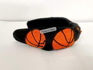 Gameday Style Hand-Beaded Basketball Design <b>Headband</b> Show Your Tiger Spirit in Style - Product Image 6