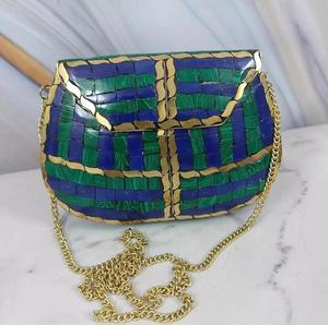 Elegante bolso de Metal de resina para mujer, bolso de mano y bolsos de mano para mujer, bolso de mano hecho a mano para niñas, fiesta para boda - Product Image 3