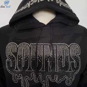 Custom Unisex Full Zip up Satin Lined <b>Hoodies</b> French Terry <b>Rhinestone</b> Hoodie Unisex Heavyweight Hoodie - Product Image 3