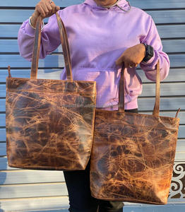 Sac fourre-tout en cuir véritable Crunch fait à la main pour femmes Sac à provisions élégant Sac fourre-tout décontracté de grande taille Meilleur cadeau pour les femmes - Product Image 6