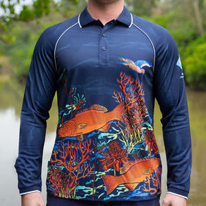 Camisas Polo de Pesca Impermeables Personalizadas al por Mayor, Talla Grande, Manga Larga, Sublimación, UPF 50+, Secado Rápido, Transpirables, Ropa para Hombre - Product Image 3