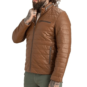 Chaqueta de moto de cuero genuino de calidad superior para hombre atemporal, elegante e ideal para ropa de otoño e invierno - Product Image 1