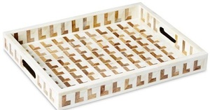 Plateau traditionnel indien fait à la main en os incrusté avec un design traditionnel Mughal pour le service du petit-déjeuner, la décoration et les cadeaux - Product Image 2