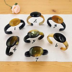 Brazaletes de Cuerno de Búfalo Natural, Joyería Artesanal de Cuerno de Búfalo - Product Image 2