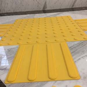 Dalles de pavage tactiles à points 58x58cm en TPU et caoutchouc pour indicateurs routiers, avec suivi de trajectoire pour personnes à mobilité réduite - Product Image 1