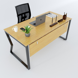 MBamboo 160x80cm Wood Surface <b>Desk</b> with Assembled Iron Legs Simple Design <b>Computer</b> Table for Bedroom Featuring Drawer Cup Holder - Product Image 1