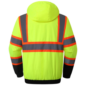 Chaqueta de Seguridad de Alta Visibilidad para Invierno con Cuello de Forro Polar, Chaqueta de Trabajo Impermeable y Reflectante con 10 Bolsillos - Product Image 3