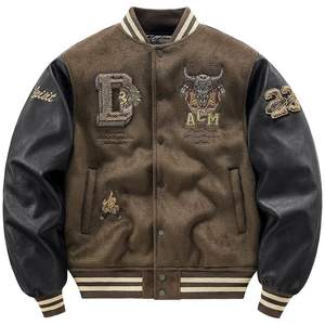 แจ็คเก็ตบอมเบอร์ผ้าขนสัตว์มีฮู้ดปรับแต่งโลโก้ได้สำหรับผู้ชาย - Product Image 1