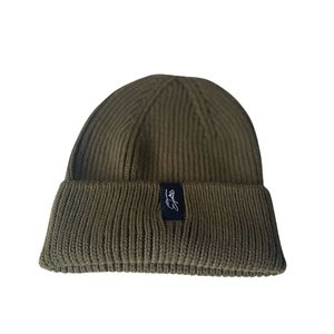 Gorro de esquí holgado Unisex acrílico caqui con imagen de calavera de pescador de invierno bordada en 3D etiqueta de logotipo tejido personalizado estilo de viaje - Product Image 2
