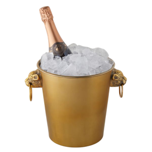 Enfriador de Vino de Latón Macizo con Acabado Dorado, Cubitera de Metal para Champán, para Fiestas, Artículos de Bar, Enfriador de Cerveza de Mesa - Product Image 6