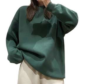 100 coton femmes sweats en gros col rond femmes décontracté blanc polaire pull col rond sweat - Product Image 3