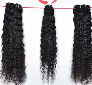 Extensions de cheveux humains indiens en gros, qualité Remy, non traités, ondulés profonds, double trame machine, 100g, cuticules intactes - Product Image 2