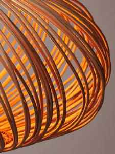 Home Goods Handmade Woven Round Birdcage Rattan Lampshades Frame E27 Hanging Pendant <b>Lamp</b> <b>Shade</b> for Hotel Restaurant - Product Image 2