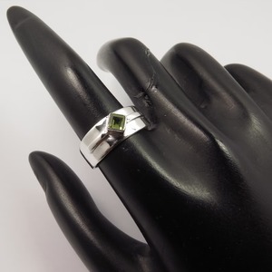Sólido 925 plata esterlina peridoto Natural cabujón piedra preciosa anillo hecho a mano joyería plata esterlina 925 anillo estampado joyería - Product Image 2
