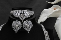 Ensemble collier, bracelet et boucles d'oreilles en argent sterling 925 avec diamants de laboratoire, coupe excellente, bijoux personnalisés, cadeau incroyable pour elle