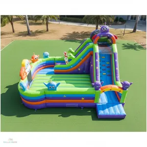 Toboggan gonflable commercial sur le thème des extraterrestres, grand toboggan extérieur sur le thème de l'espace, équipement de terrain de jeu en bâche PVC, toboggan rebondissant - Product Image 3