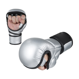 Yüksek Kaliteli Deri Yarım Parmak MMA Eldivenleri, Boks ve Grappling Antrenmanı için Özel Logo ve Cırt Cırtlı Kapatma ile - Product Image 5