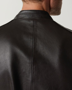 แจ็กเก็ตหนังนิ่มคอเสื้อขนสัตว์หรูหรามีสไตล์แจ็กเก็ตหนังระบายอากาศได้ดีมีโลโก้ตามสั่ง - Product Image 5