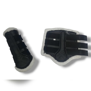 Protection équestre durable pour chevaux Doublure en fourrure douce Nouvelle conception croisée en cuir artificiel Meilleures bottes de brossage pour chevaux - Product Image 5