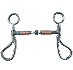 Boquilla de rodillo de cobre de acero inoxidable en línea, broca de mordaza de 3 anillos, equipo ecuestre para montar a caballo - Product Image 1