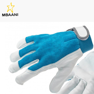 Guantes de Cuero de Piel de Cabra Azules - Product Image 5