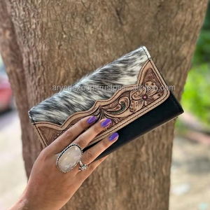 กระเป๋าคลัทช์หนังผู้หญิงหนังแท้สำหรับผู้หญิงกระเป๋าเงินบัตรเครดิตหนังแท้ขายดีแบบตะวันตก - Product Image 3