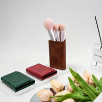Support de bureau multifonctionnel en cuir PU personnalisé, porte-stylos et crayons, organiseur de pinceaux de maquillage, étui de rangement pour lunettes