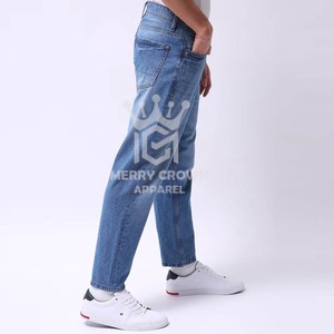 กางเกงยีนส์ขายาวสำหรับผู้ชายกางเกงยีนส์ทรงสลิมแนวสตรีทสูง - Product Image 4