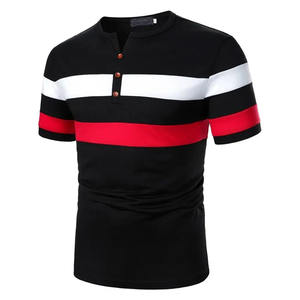 Meilleure qualité 100% coton T-shirt à manches courtes multicolore pour hommes Anti-rides séchage rapide Design personnalisé T-shirt tricoté décontracté - Product Image 6